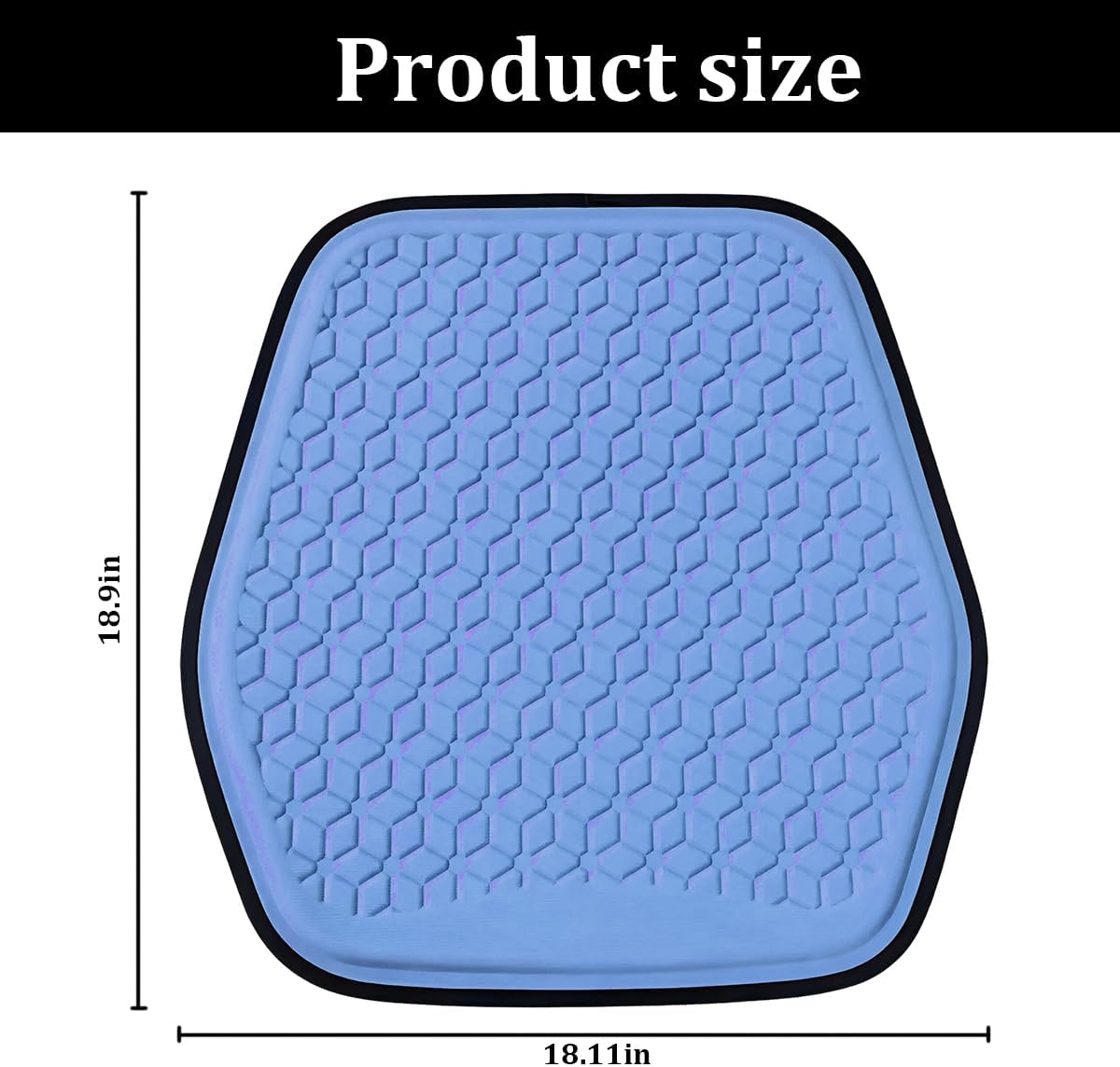 Zpana Gel Car Seat Cushion, Non-Slip & Comfortable Automotive Chair Protector Pad for Driving, Breathable Vehicle Interior Mat Cover Accessories, Universal Fit (Dark Blue)
