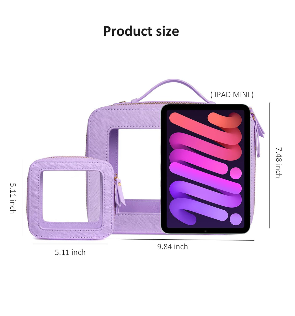 LETGO Clear Sunscreen Makeup Bag Organizer,Travel Toiletry Bag Cosmetic Case for Women,Portable Beach Make Up Skincare Pouch Car Organizer Bag with Zippers for Essentials(Large-Purple)