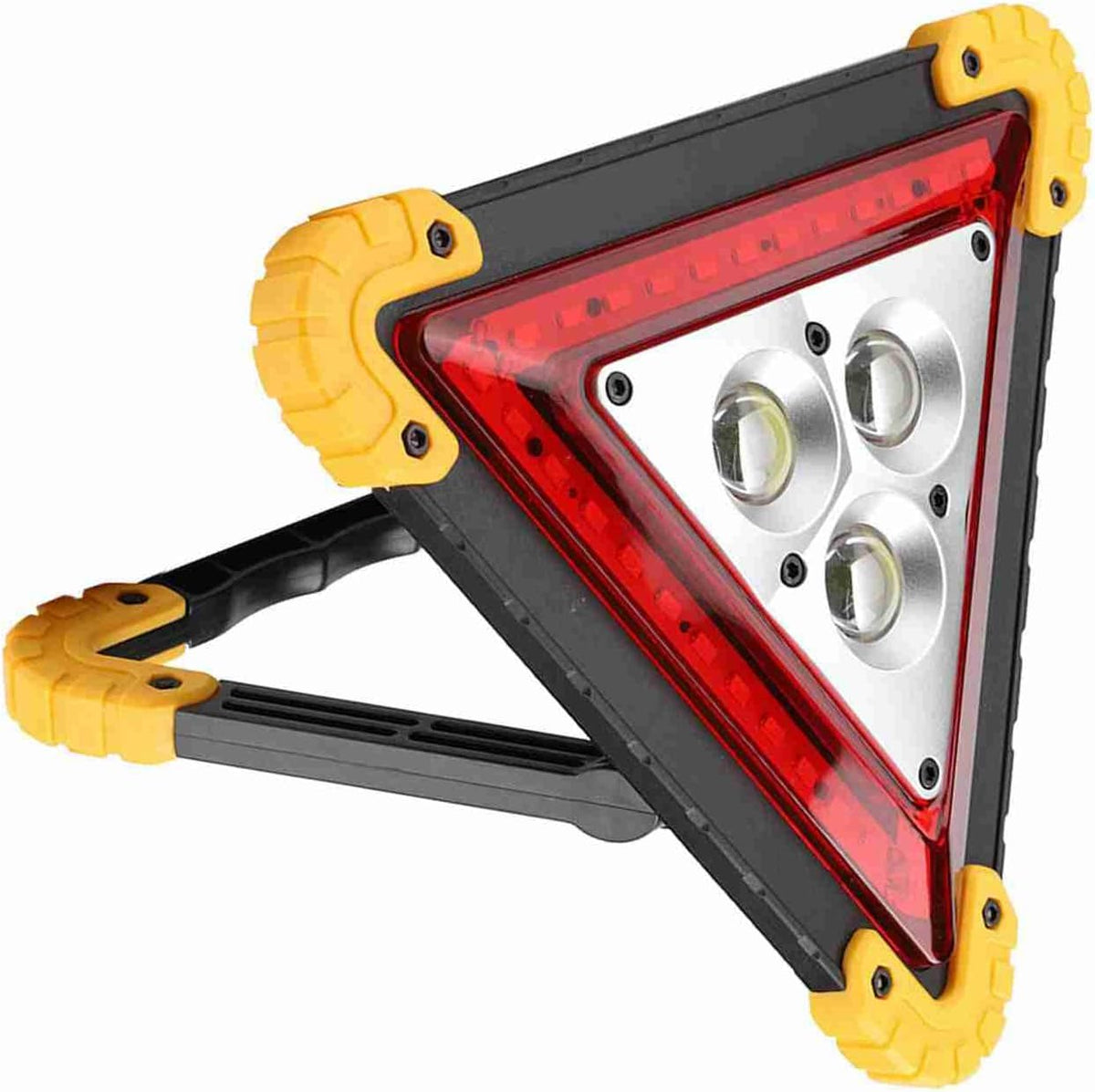 Warning Triangle Emergency Triangle Roadside Safety 30W LED Warning Light Red Flashing USB Rechargeable Portable with 3 COB 36 Lamp Beads for Car Breakdown