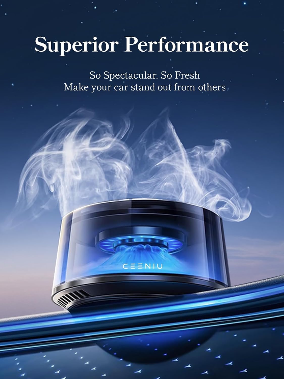 Ceeniu Smart Car Air Fresheners, Premium Scenic Fragrance Car Diffuser, Auto On/Off, Adjustable Intensity, Sandalwood Cologne & Cherry Blossom Lasts for 4 months, 2026 New CF8 Automotive Freshener