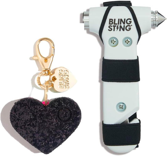 BLINGSTING Safety Alarm & Car Escape Hammer, 125 DB Siren Keychain, LED Light, Emergency Window Breaker & Seat Belt Cutter