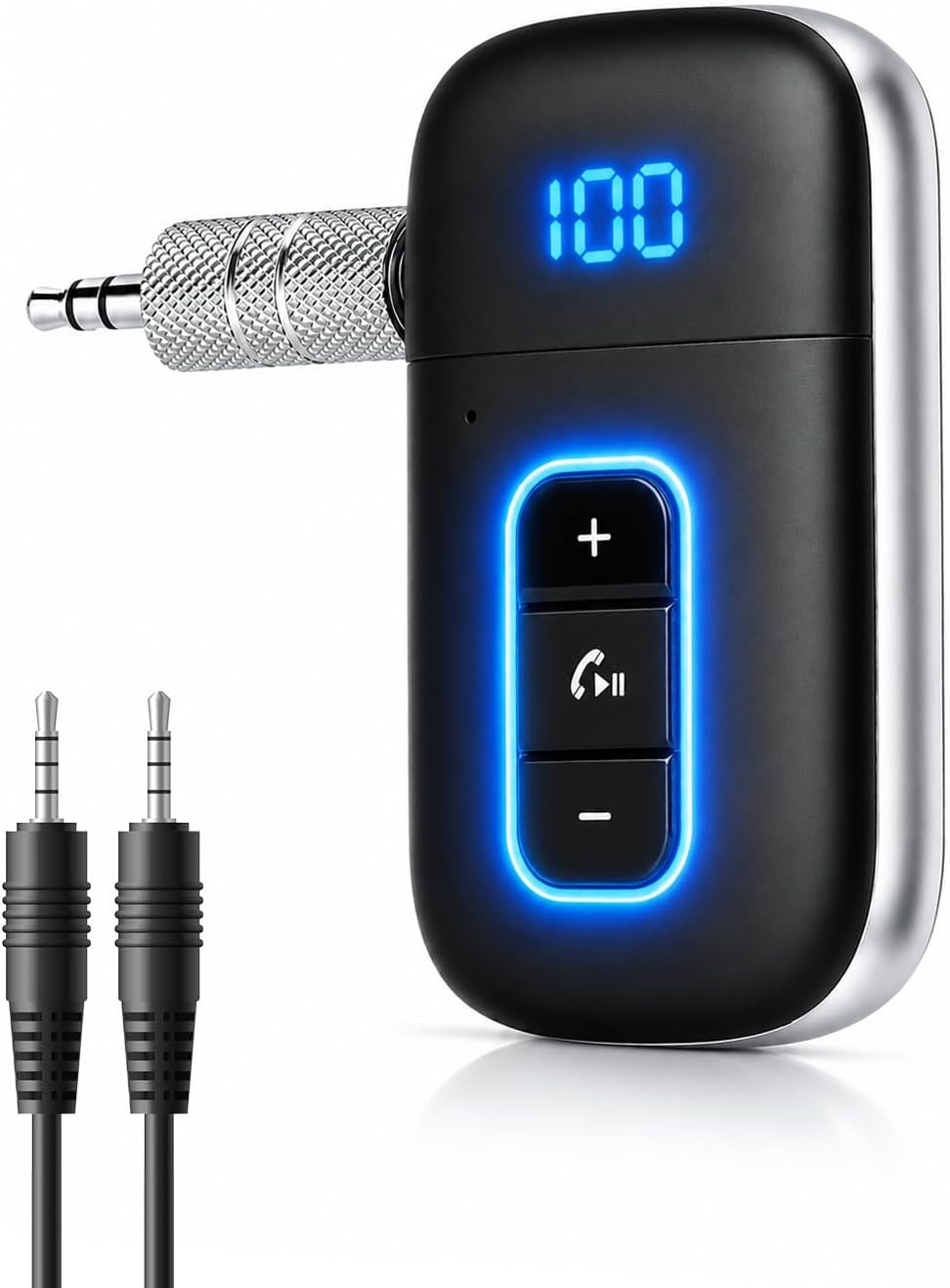 Aux Bluetooth 5.3 Adapter for Car, Bluetooth Receiver Aux Car Adapter, Auxiliar Audio Blue Tooth para Carro Wireless Dongle with 3.5mm Jack for Stereo Systems and Headphones
