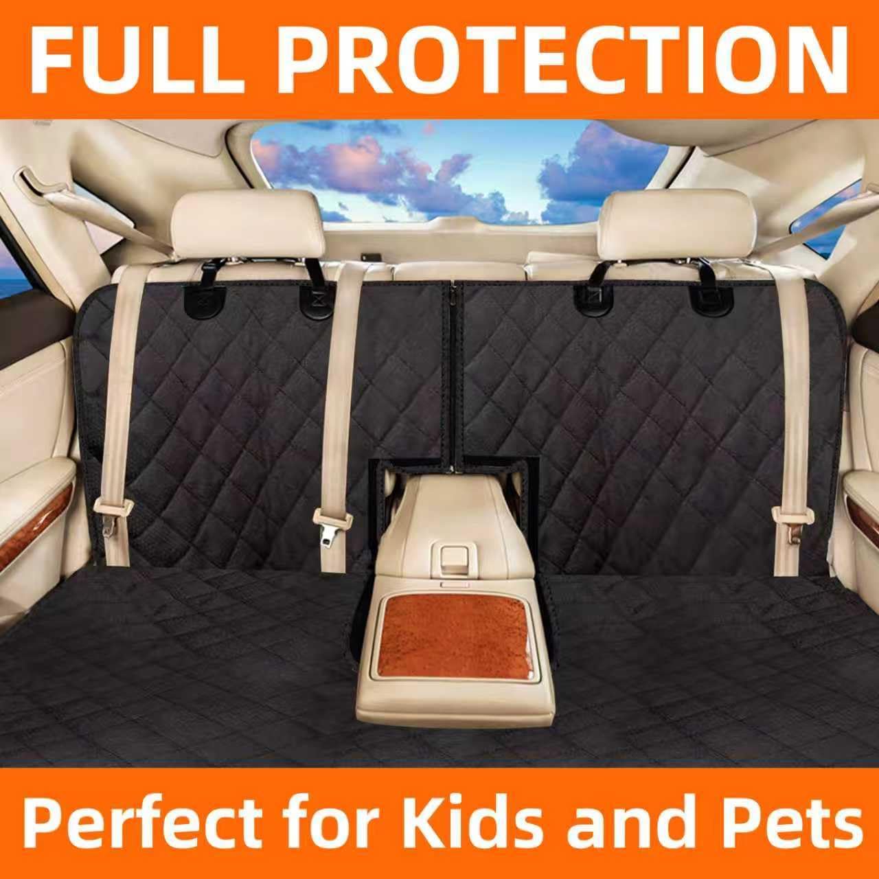 Bark Lover Dog Car Seat Cover for Back Seat, Waterproof Car Seat Protector, Non-Slip Backseat Cover for Dogs in Car, Armrest Compatible, Fits Most Cars SUVs & Trucks