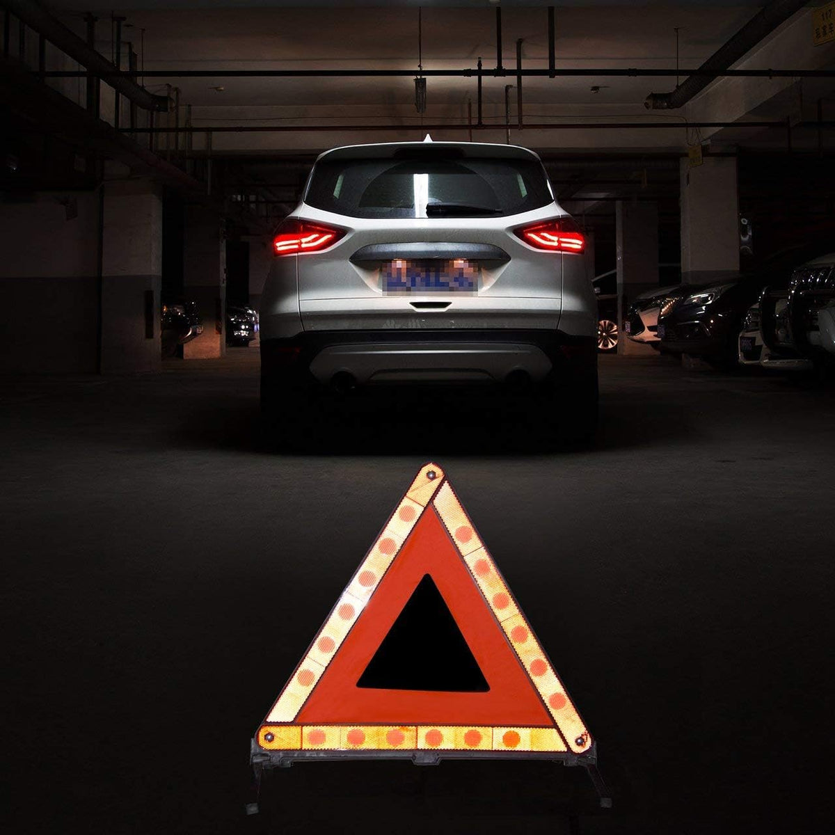 Warning Triangle Foldable Safety Triangle Triple Warning Kit Warning Triangle Reflector Roadside Hazard Sign Triangle Symbol for Emergency with Storage Bag (3 Pack)
