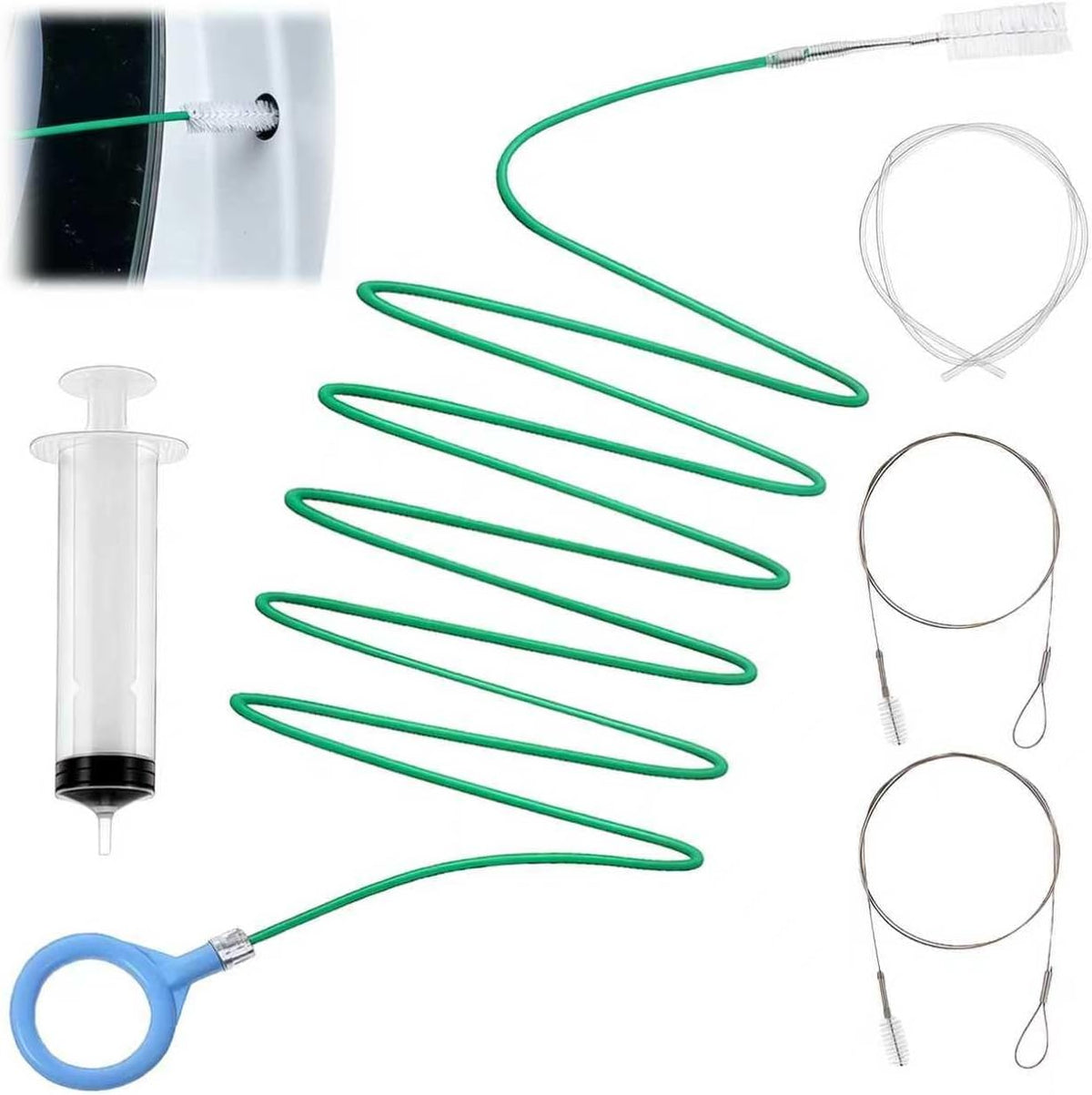 Auto Sunroof Drain Cleaning Tool, 118 Inch Long Flexible Tube Cleaning Brush, Drain Brush Pipe Cleaners for Car Sunroof Windshield Wiper Drain Hole
