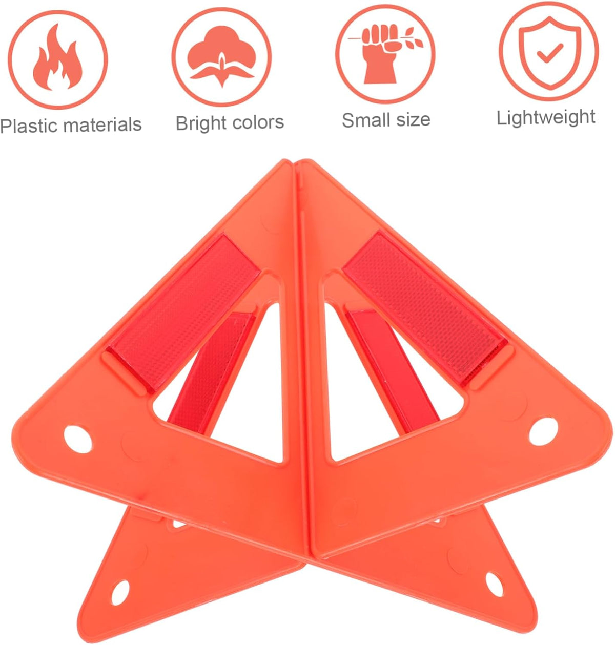 HEALLILY Car Road Warning Triangles 2 Sets Plastic Reflective Safety Sign