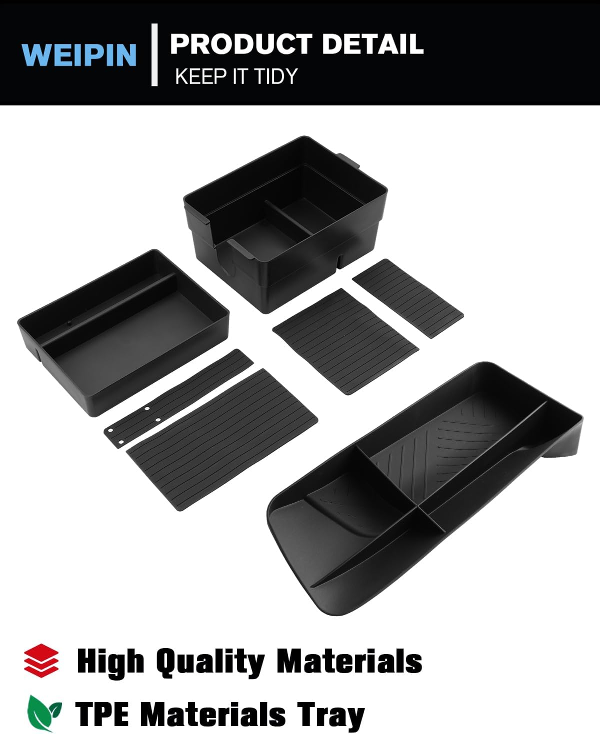 For 3PCS Double Layer Center Console Armrest Organizer&Screen Organizer Tray ABS Materials Compatible with 2024-2026 L exus TX350/TX350h/TX450h+/TX500h