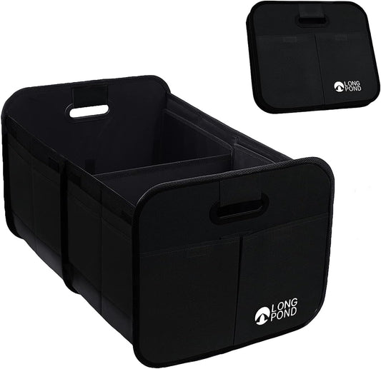 Long Pond Car Trunk Organizer, Storage for SUVs or Sedans, Foldable Cargo Containers with 9 Pockets and Reinforced Handles, with Non-Slip Bottom, Collapsible Storage for SUVs, Sedans, or Any Cars
