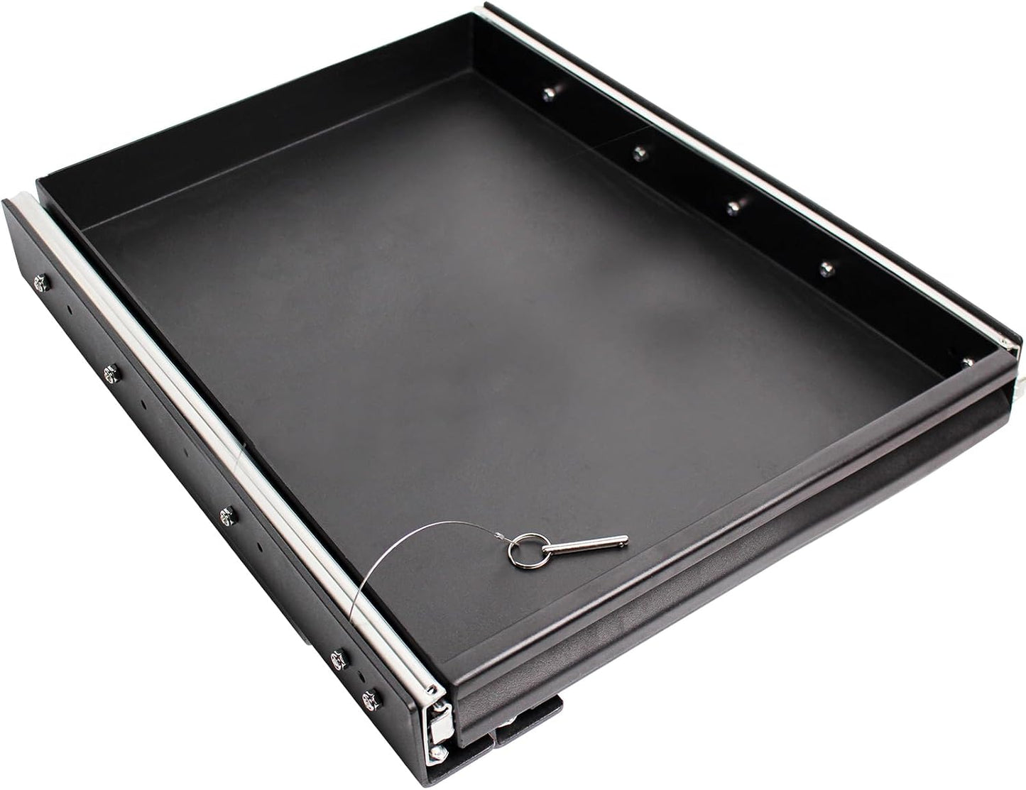 Heavy Duty Steel Sliding Battery Tray,Generator Slide Out Tray for RV, Universal RV Storage Rack for Tools and Outdoor Gear (24"x24"x2.7")