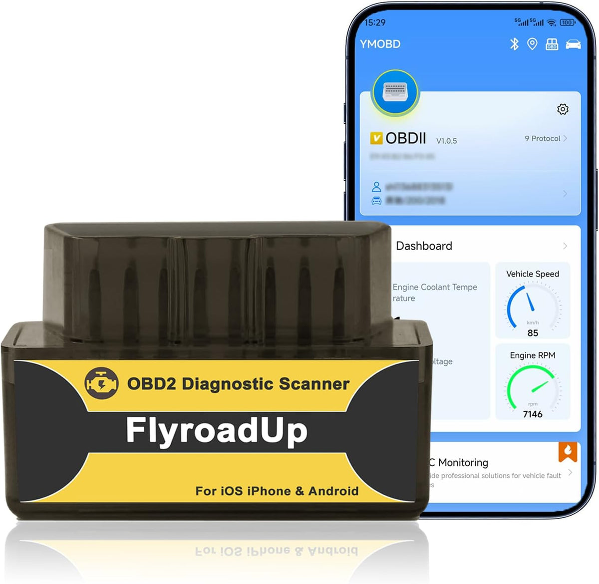 Car OBD2 Scanner Bluetooth for iOS Android OBDII Code Reader