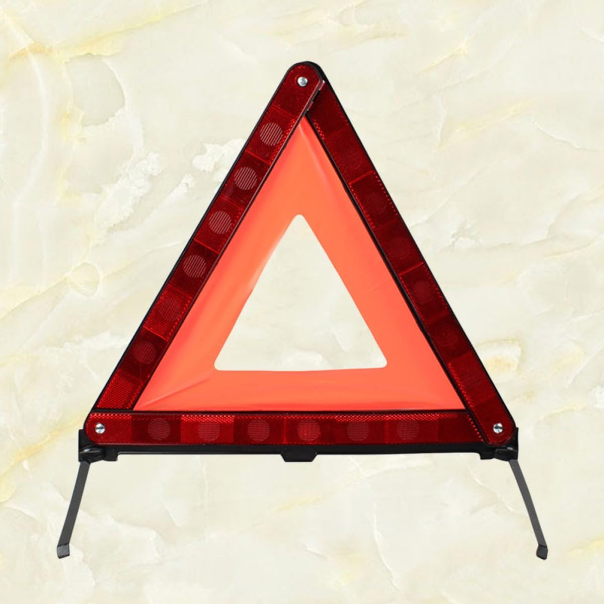Red Plastic Triangle Warning Sign for Roadside Emergency Car Safety