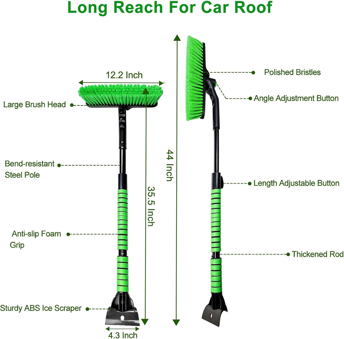 SEAAES 44 Inch Ice Scraper and Snow Brush for SUV Windshield Window