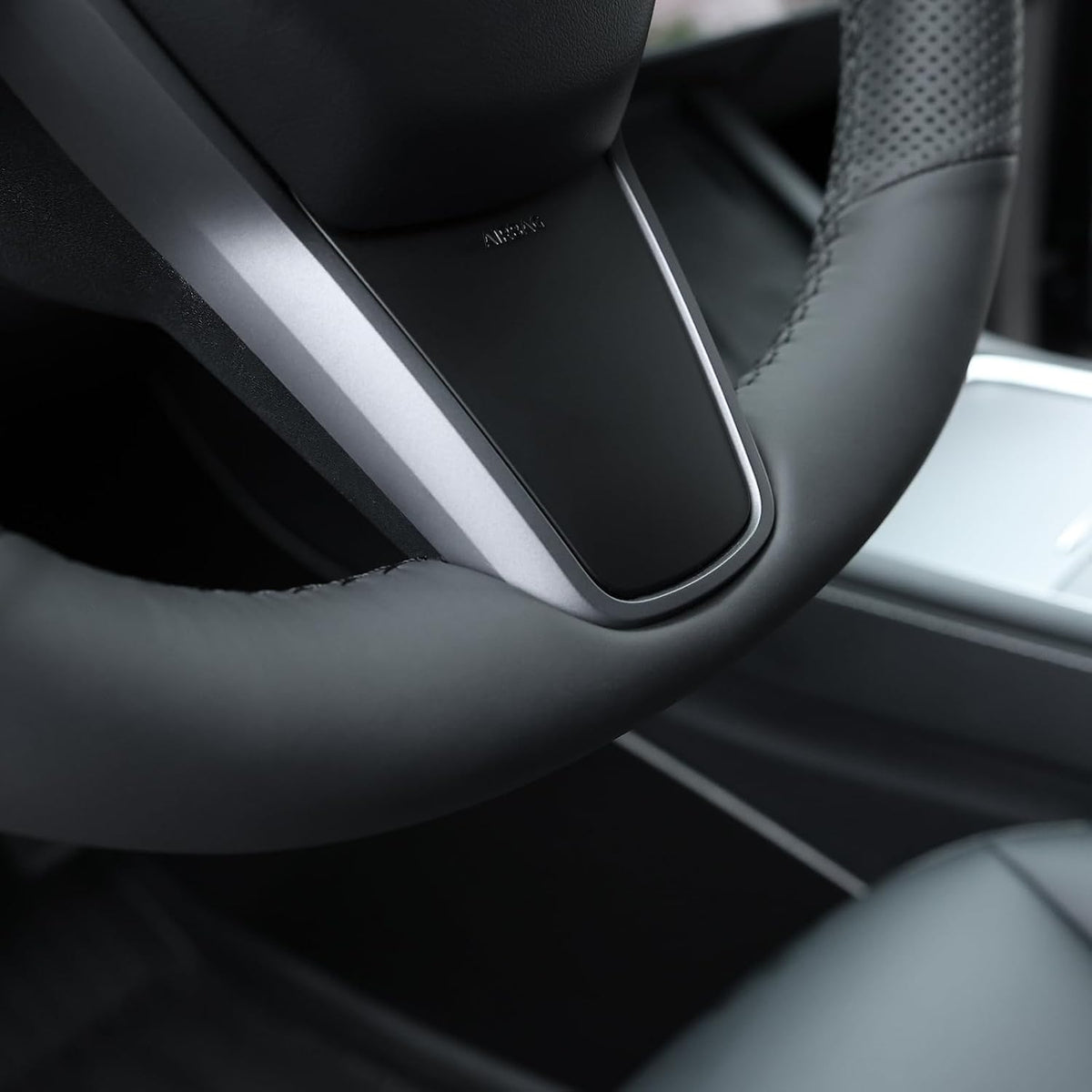 MEWANT Stitch On Steering Wheel Cover for Tesla Model 3 Tesla Model Y