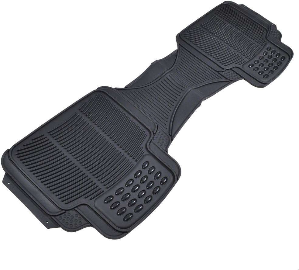 BDK Heavy Duty Rugged Ridged Complementary Rubber Rear Floor Mats Liners, All Weather Protection, Designed for Trucks Cars Sedan SUV