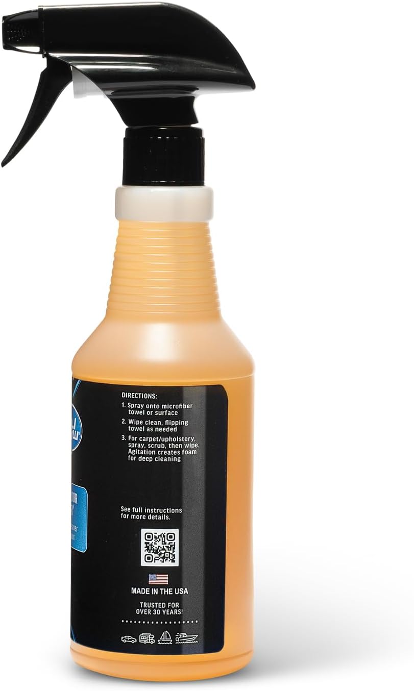 Poli Glow® Interior Detailer – 16 oz All-Surface Cleaner & UV Protectant for Boats, RVs, Cars – Water-Based, Streak-Free, Non-Greasy Interior Spray for Vinyl, Leather, Plastic, Glass & More