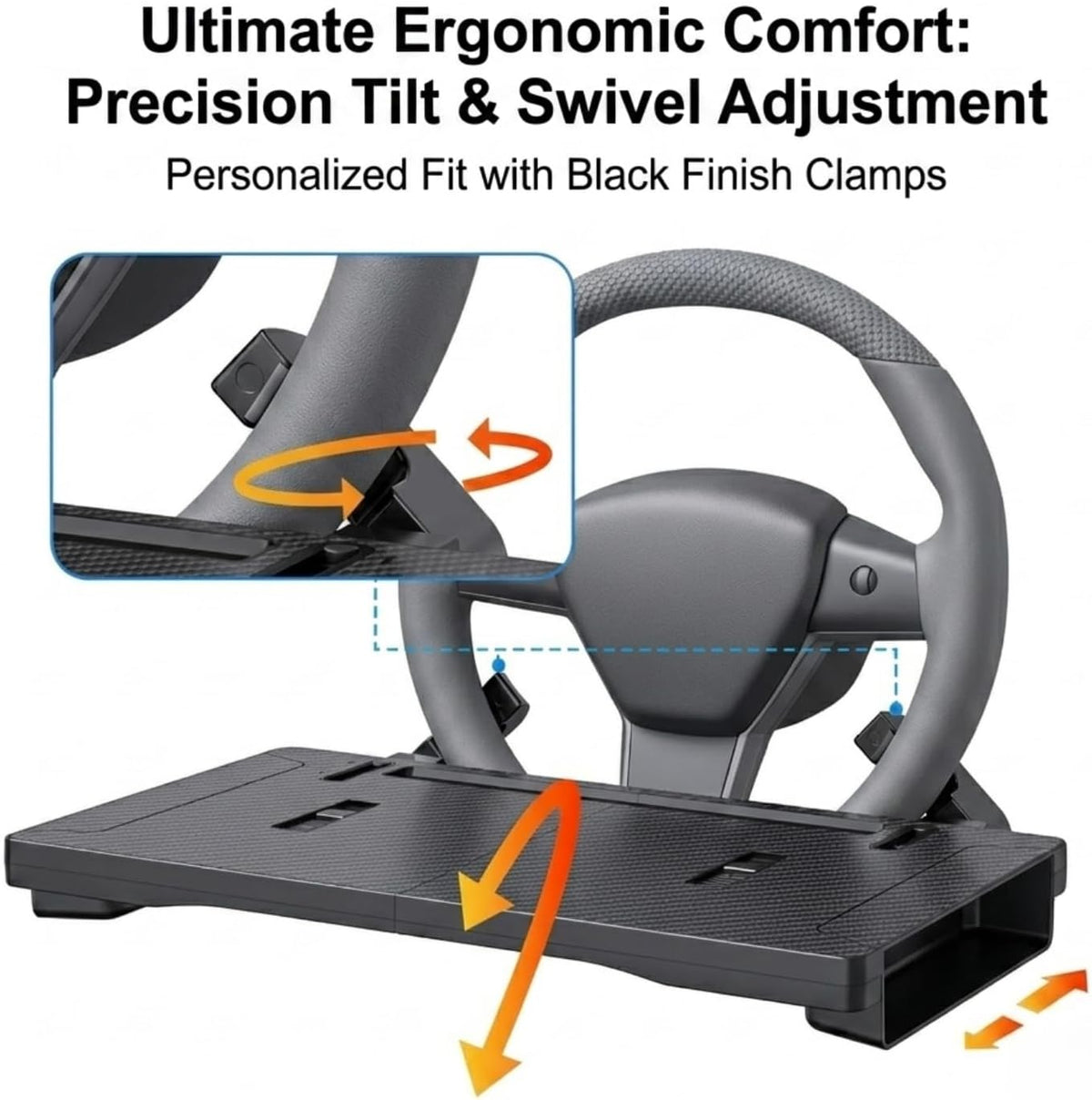 2 in 1 Steering Wheel Tray Table & Seat Gap Filler Organizer,Table for Eating in Car, Universal Fit for Most Cars, Car Tray for Working & Eating