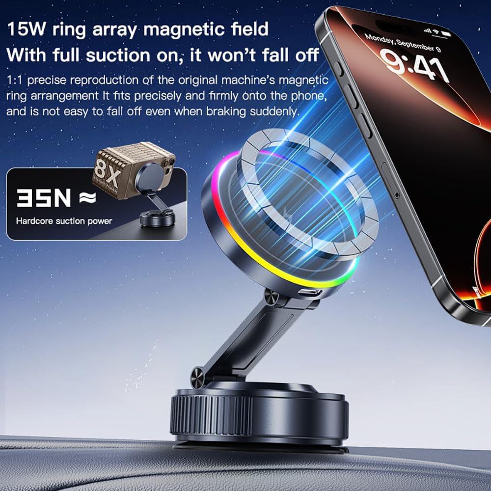 for MagSafe Car Mount Charger,15W Wireless Charge,Phone Holder for Your Car
