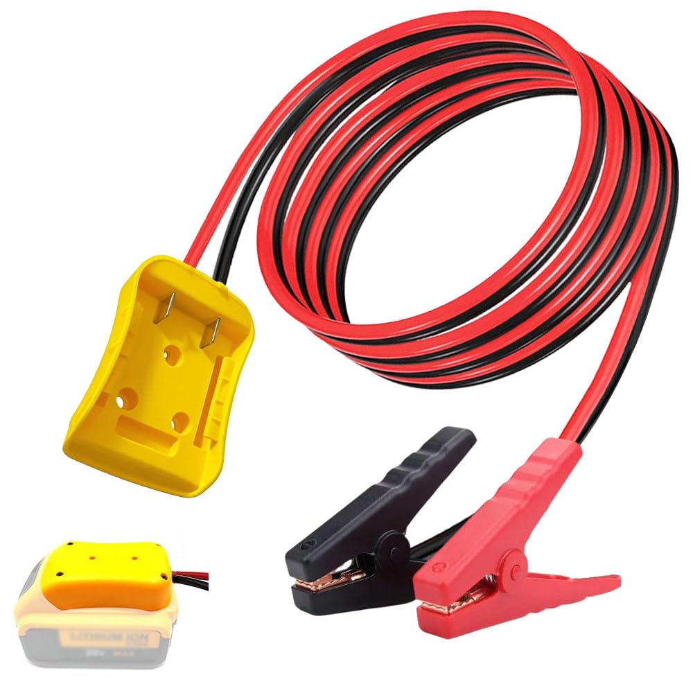 Jumper Cables with Adapter Compatible with Dewalt 20V Battery, 3.3FT 8AWG