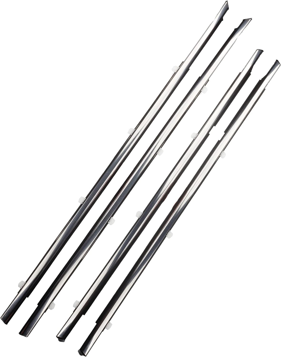 Dasbecan 4Pcs Weatherstrip Window Seal Chrome Car Window Moulding Trim Compatible with Honda Accord 2008-2012 Replaces#72410-TA0-A01 72450-TA0-A01 72910-TA0-A01 72950-TA0-A01