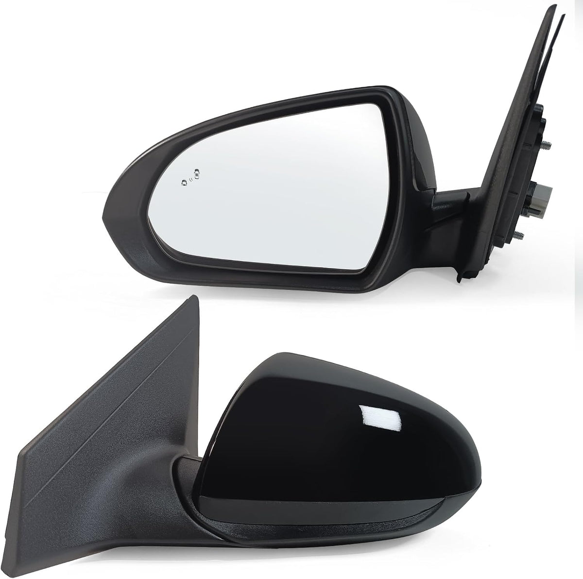 Left Driver Side Mirror Assembly Fits 2017 2018 2019 2020 Hyundai Elantra with Power Glass Heated Blind Spot Detection and Manual Folding Match to Black Replace HY1320226 (7Pins)