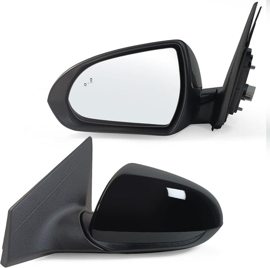 Left Driver Side Mirror Assembly Fits 2017 2018 2019 2020 Hyundai Elantra with Power Glass Heated Blind Spot Detection and Manual Folding Match to Black Replace HY1320226 (7Pins)