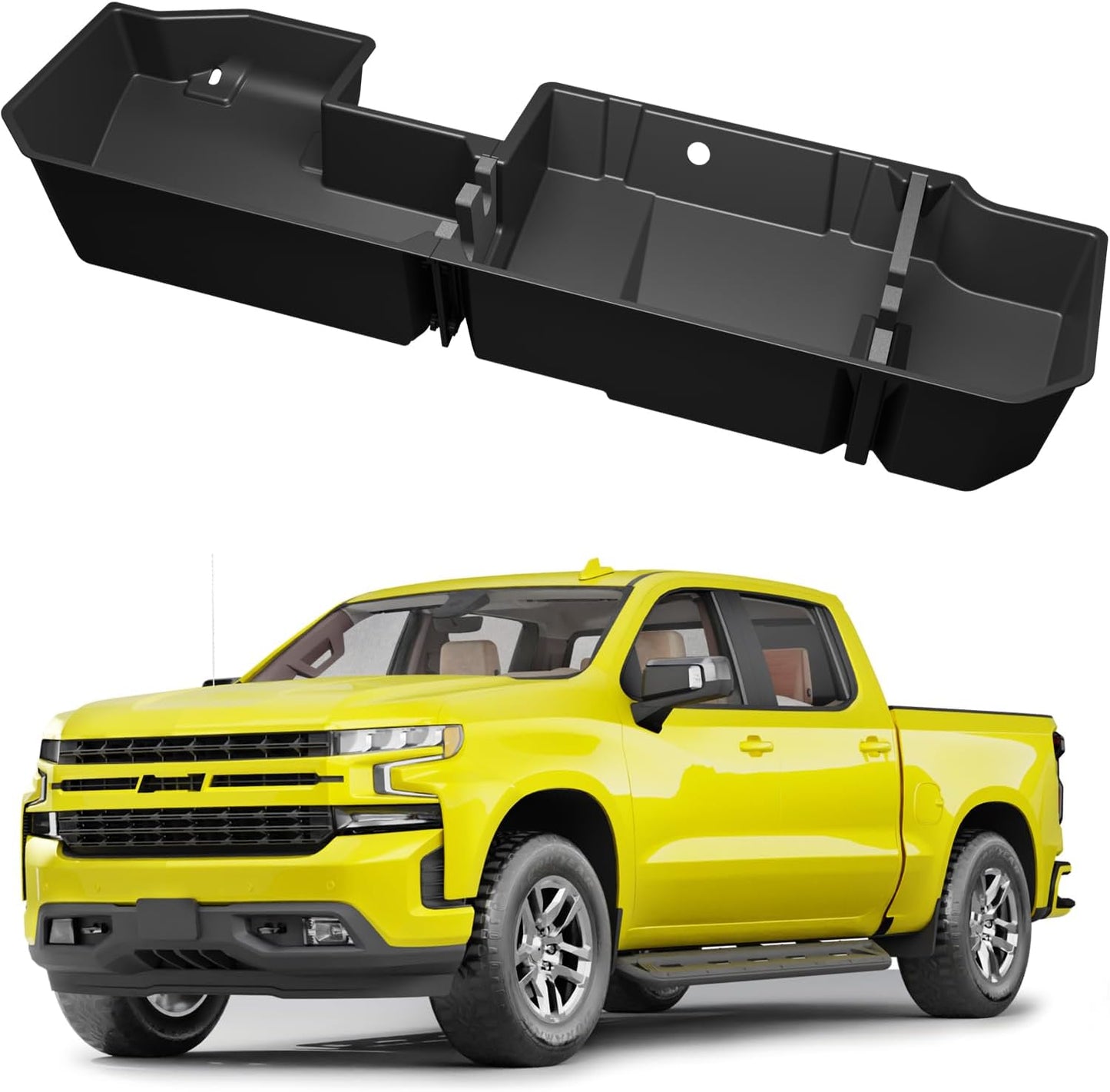 KINGGERI Under Seat Storage Boxes Compatible with 2019-2026 Chevy Chevrolet Silverado 1500/GMC Sierra 1500, 2020-2026 Silverado/Sierra 2500HD/3500HD | Double &amp; Crew Cab Rear Underseat Organizer Box