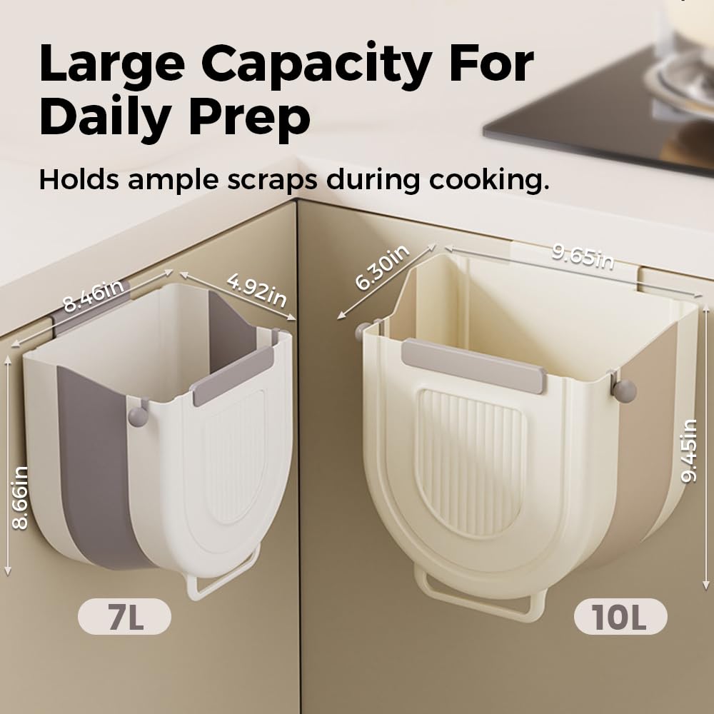 Foldable Trash Can, Collapsible Waste Bin for Kitchen Office Car