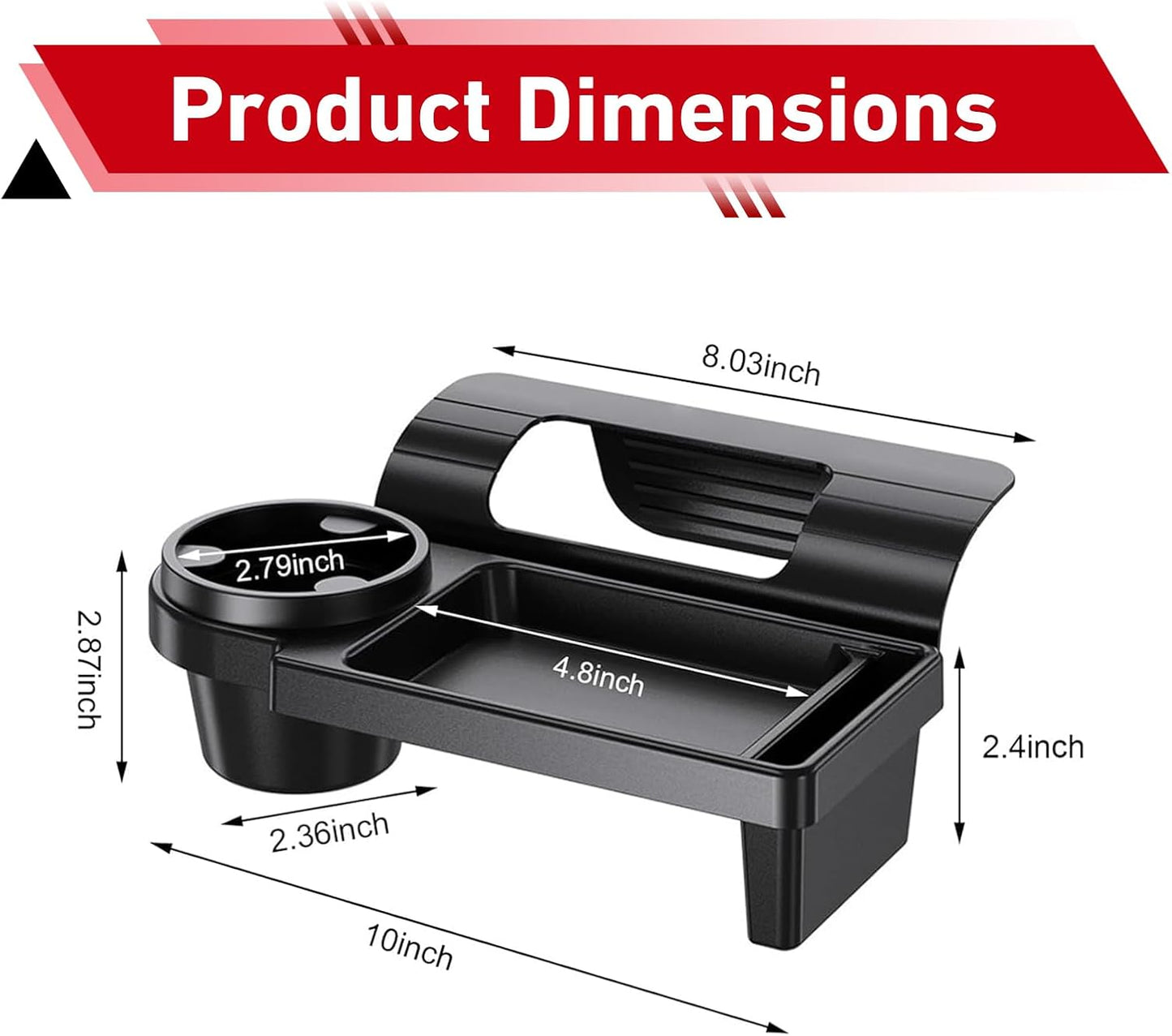 Car Window Storage Organizer, Vehicle Door Side Hanging Storage Box with Cup Holder & Phone Mount, Clip-on Car Door Edge Storage Box for Cell Phone, Wallet, Keys, Sunglasses (Style 1)