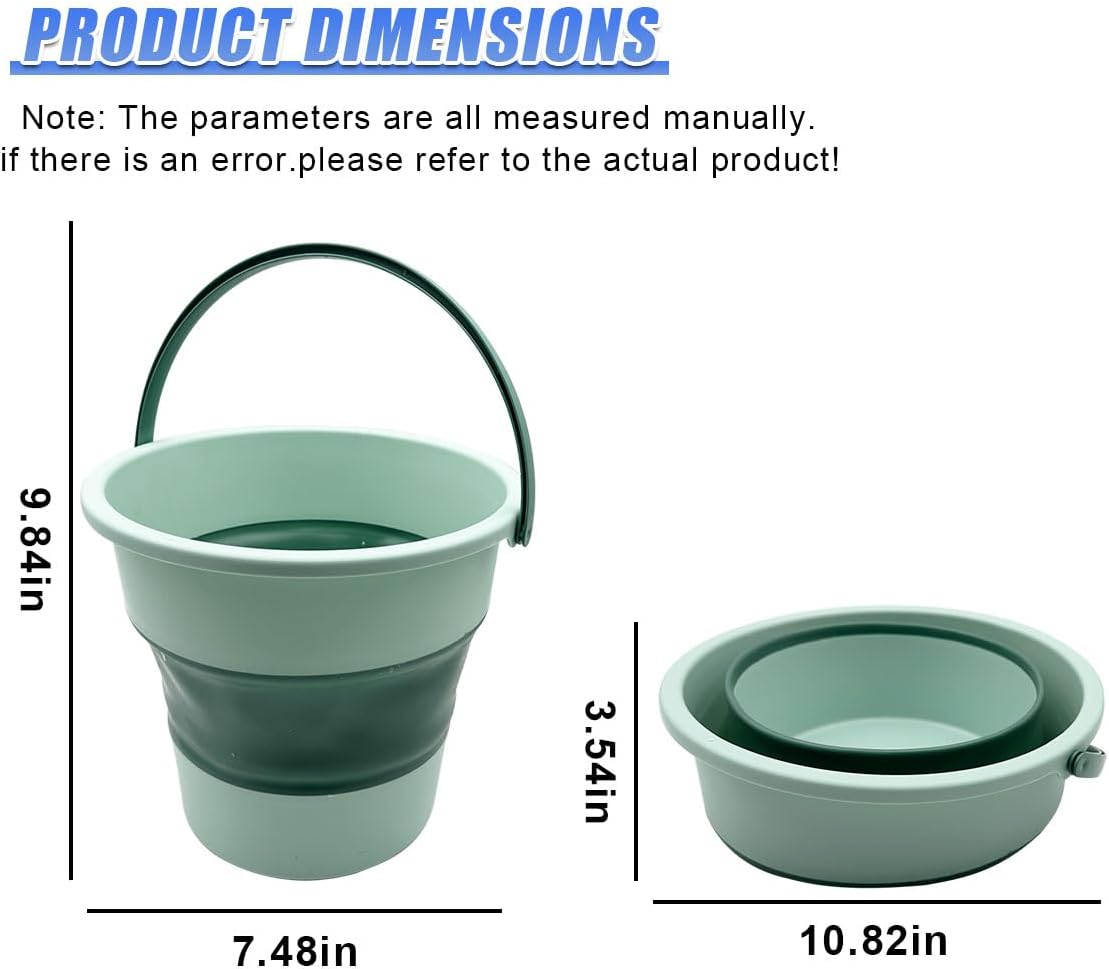 YoRise Collapsible Car Trash Can, 10L/2.6 Gallon Leakproof Plastic Auto Cleaning Bucket, Portable Vehicle Interior Garbage Organizer Accessories for Washing, Outdoor, Camping (Green)