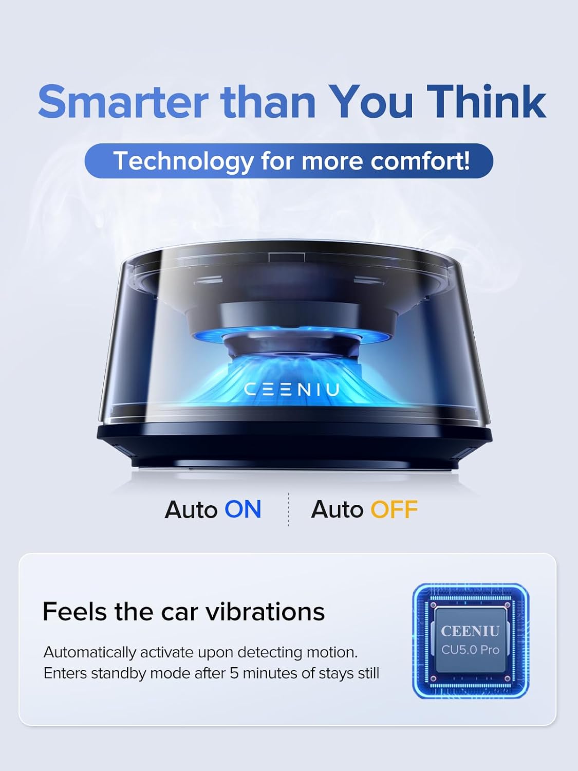 Ceeniu Smart Car Air Fresheners, Premium Scenic Fragrance Car Diffuser, Auto On/Off, Adjustable Intensity, Sandalwood Cologne & Cherry Blossom Lasts for 4 months, 2026 New CF8 Automotive Freshener