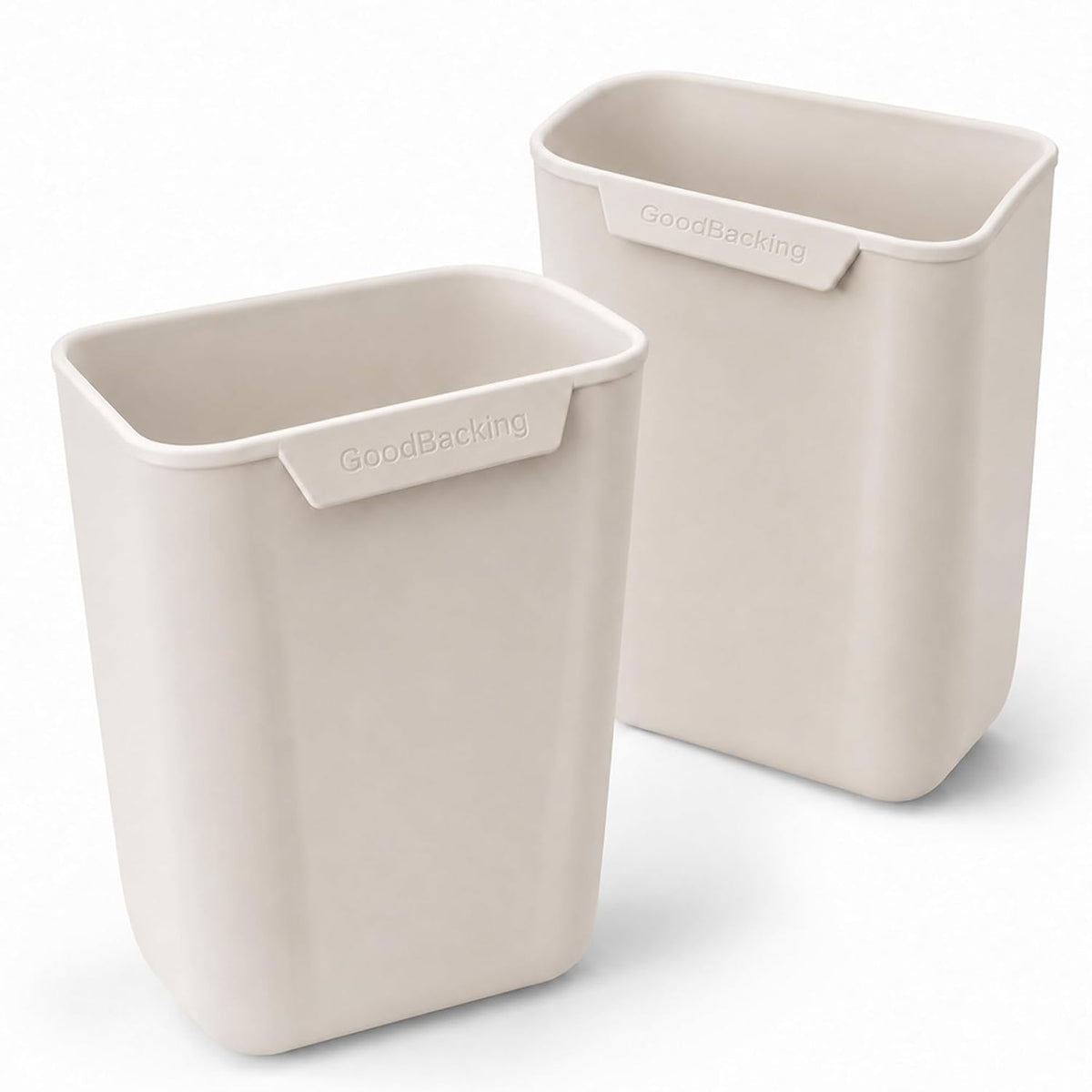 2-Pack White Silicone Car Trash Cans for Door Pockets, Stay-Open