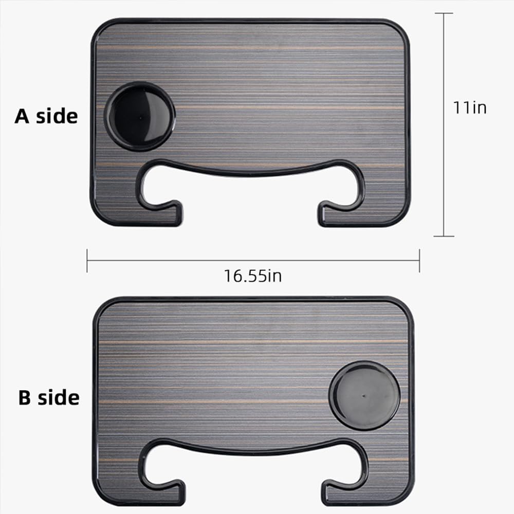 Car Desk for Laptop, 16" Steering Wheel Tray for Car, Brown