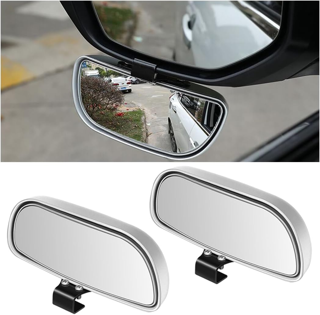 Mandark 2PCS 5.71 Inch Rectangular Convex Blind Spot Mirrors, Black