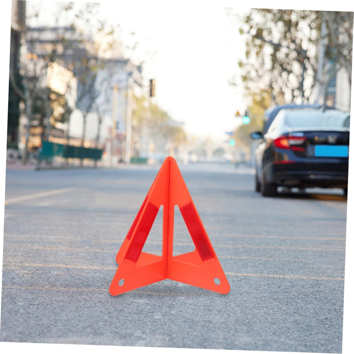 Foldable Reflective Warning Triangle Set, 3pcs Plastic Roadside Safety
