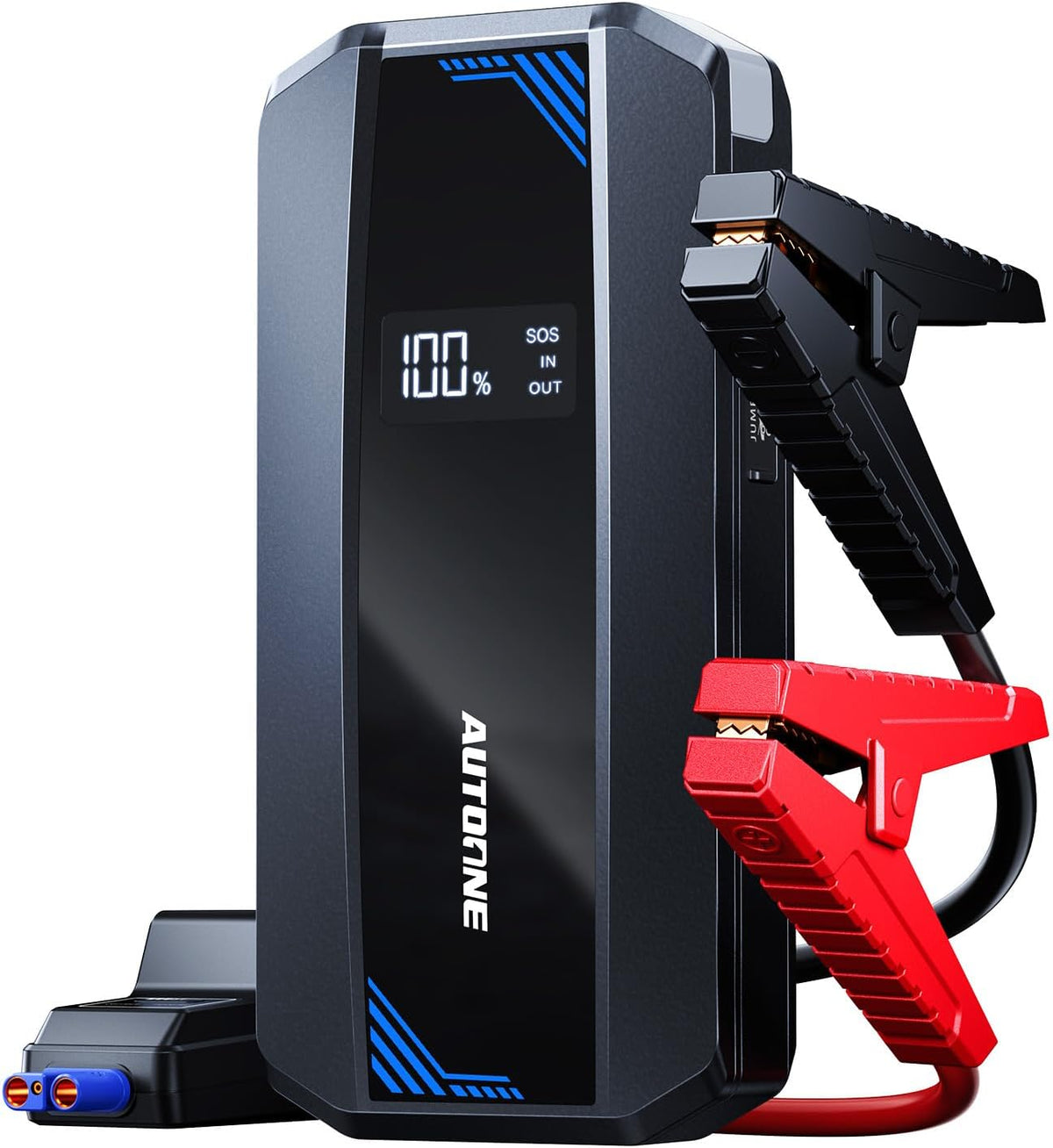 AUTOONE Car Jump Starter 6000A Battery Booster, Portable Battery Pack for All Gas 10L Diesel, 12V Jump Box with Smart Jumper Cable for Car Battery, Vehicle Lithium Starter, LCD Display, w/LED Light