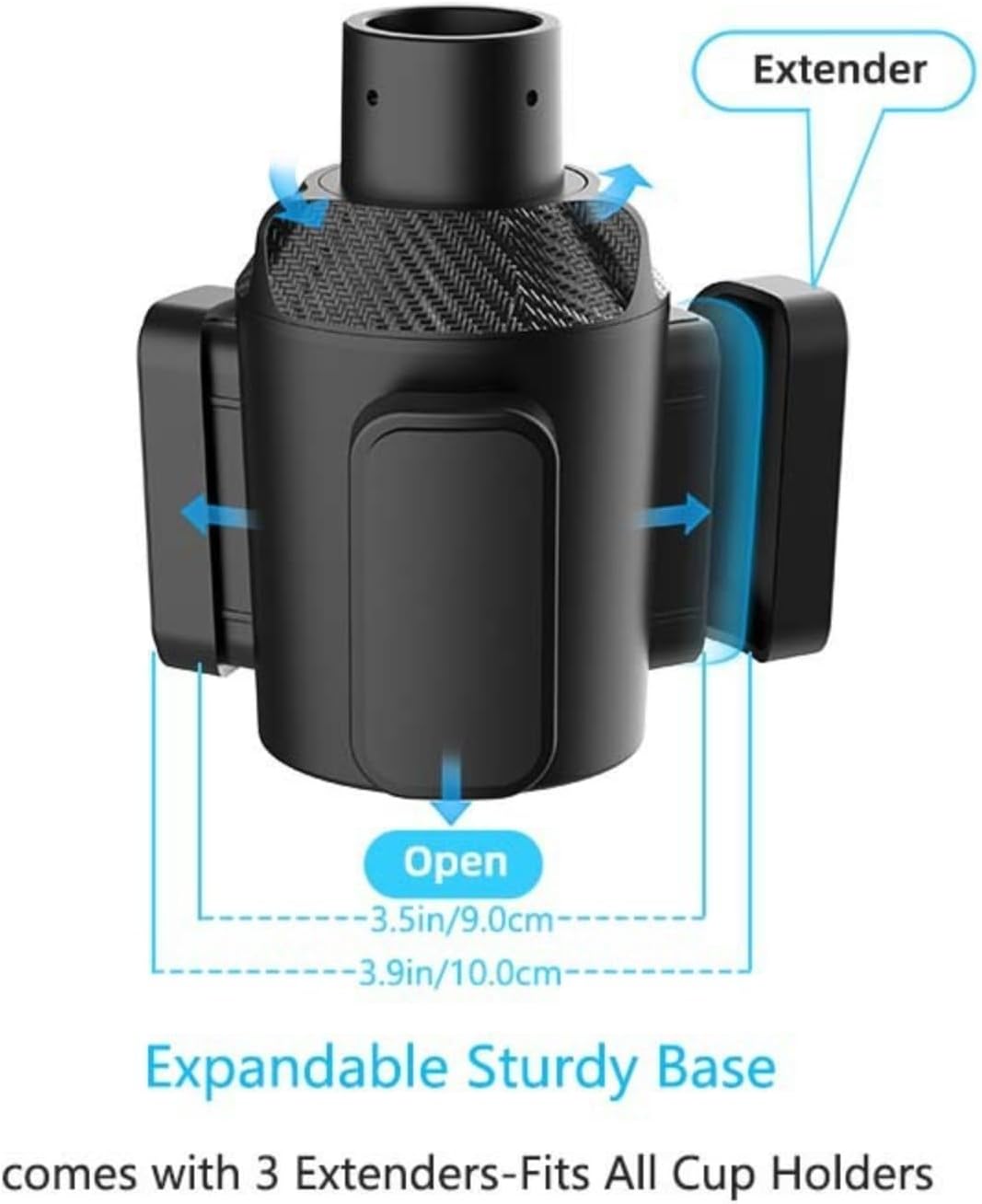 Multi-Cup Car Holder Expander, 3-Cup Vehicle Cup Holder Organizer, Adjustable Auto Drink Caddy for Cars Trucks SUVs