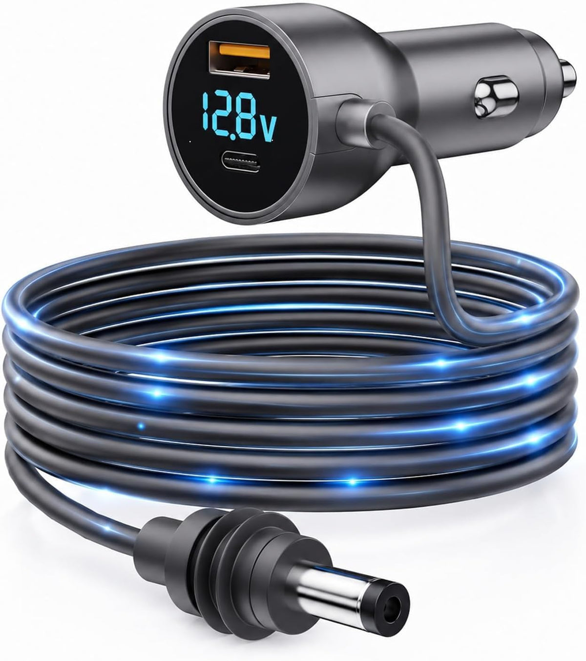Starlink Mini Car Charger,Starlink Mini Car Adapter, 3-in-1 DC Power Cable with 12V-48V Cigarette Lighter Adapter,PD 30W + USB-A 30W + DC 72W Car Power Supply for Trucks, RVs, Boats(16.5Ft)