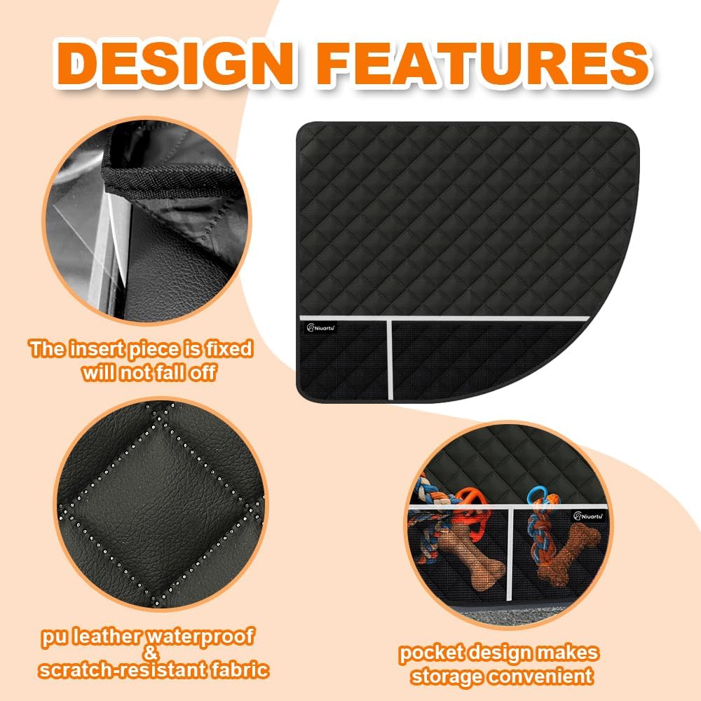 Dog Car Door Protector, 2 Pcs PU Leather Pet Car Door Cover, Waterproof & Scratch Resistant Dog Car Door Guard with Insert Flap Secure Fixation for SUV, Truck, Sedan