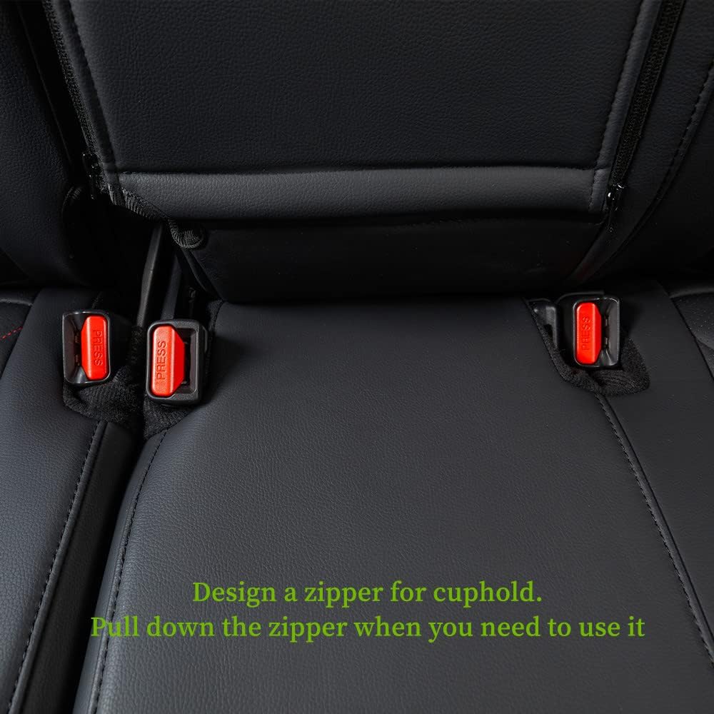 coverdream Custom Seat Covers for 2017-2022 Honda CR-V,Premium Faux Leather Car Seat Cover Set,Full Set Waterproof SUV Seat Protector,Armrest Covers Included (Red/Black)