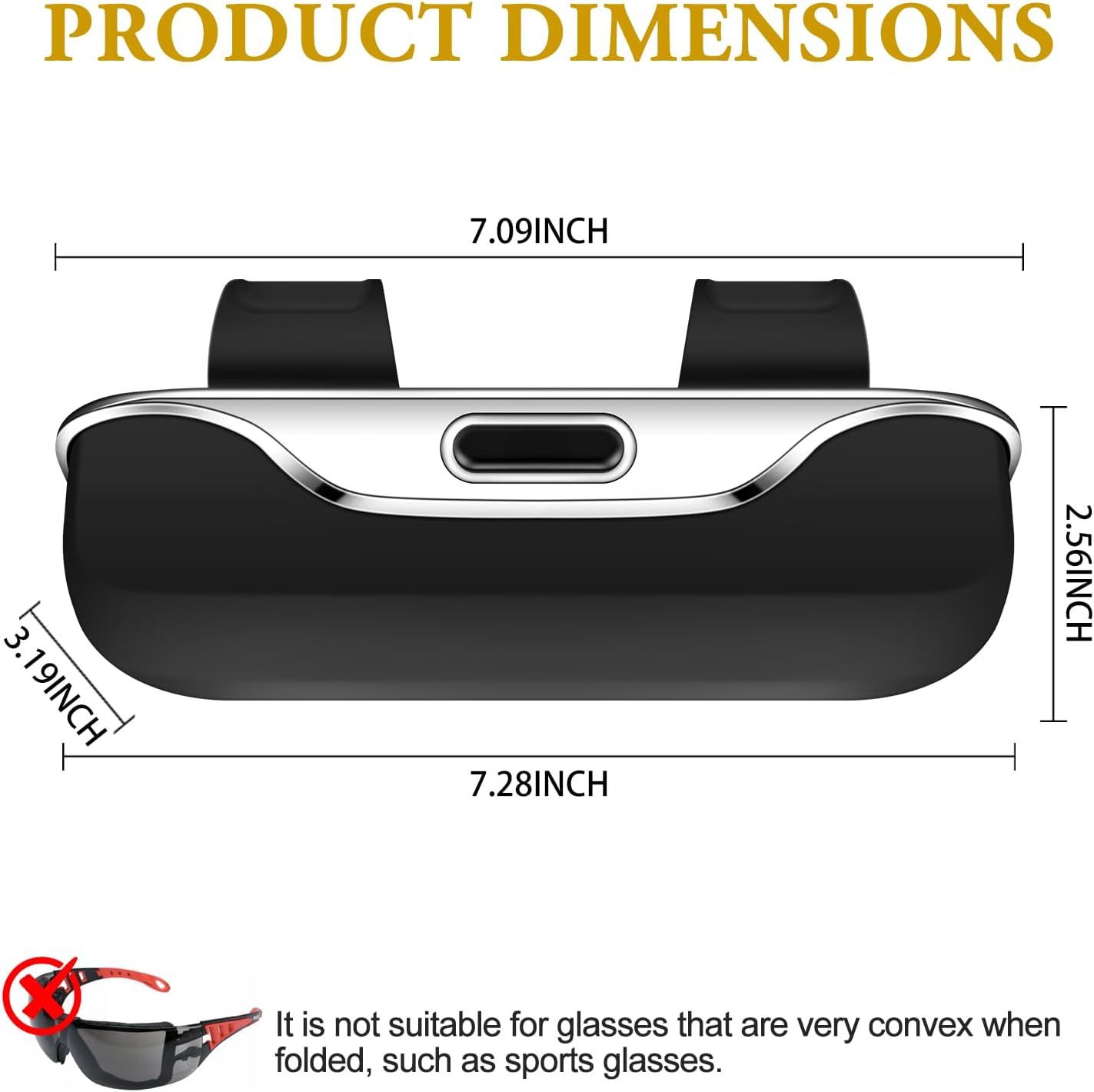 Sunglass Holder for Car Visor Clip, Car Accessories Visor Glasses Holder, Vehicle Visor Accessories Sunglass Holder, Car Sunglass Holder Suitable for Truck and Sedan to Place Sunglass (Black)