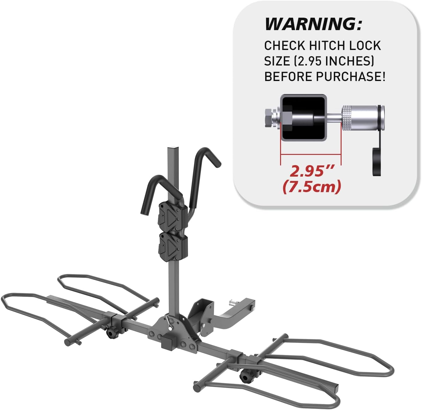 2-Bike Rack Hitch for Car, 160 Lbs Hitch Mount Platform Style Bicycle Carrier, Smart Tilting & Easy Fold for Car SUV Truck RV with 2”Receiver, Bike Rack Fits Up to 5-Inch Fat Tire E-Bikes