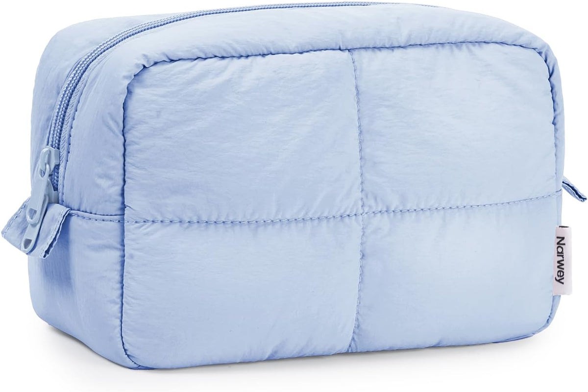 Narwey Puffy Makeup Bag Travel Toiletry Bag, Cute Cosmetic Bag for Women