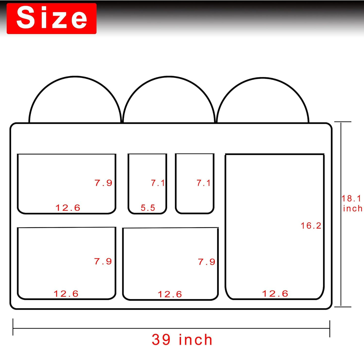 Car SUV Backseat Trunk Organizer Hanging Bag,6 Nylon Fabric Pockets, Interior Storage Organizer Accessories, For SUV, Jeep, MPV, Space Saving Design