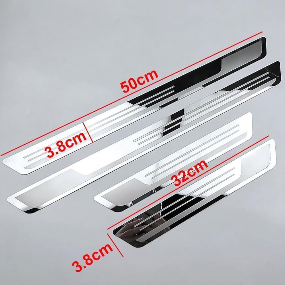4Pcs Car Door Sill Protector Guards for Lincoln Aviator 2020-2025, Automotive Scuff Plate Stainless Steel Entry Step Guard Interior Accessorie