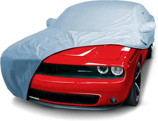 iCarCover Premium Car Cover for 2008-2023 Dodge Challenger Heavy Duty Waterproof All-Weather Automobiles Custom Fit Indoor Outdoor UV Snow Protection Covers with Straps and Bag