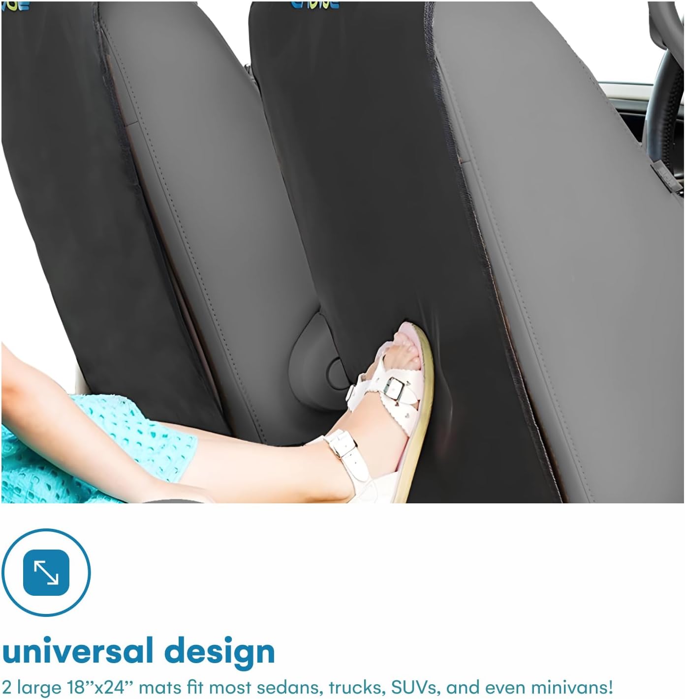 Enovoe Kick Mats Back Seat Protector for Kids - 2 Pack - Premium Quality Car Seat Back Cover Offers Waterproof Protection of Your Upholstery from Mud and Scratches - Backseats Kick Protector for Child