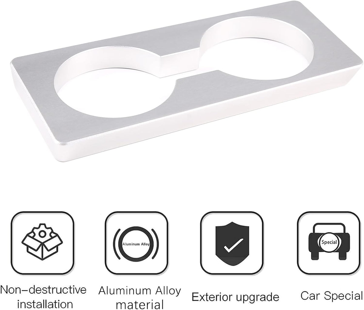 Car Cup Holder Expander Adapter Compatible with 2003-2007 Hummer H2,Center Console Large Cup Holder Expander (Silver)