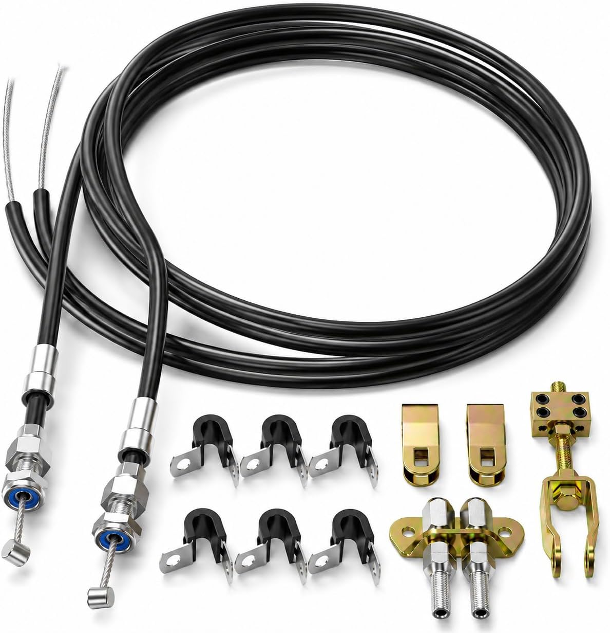 Universal Parking Brake Cable Kits 330-9371，Compatible with Wilwood MC4 and Combination Parking Brake (CPB) Rear Big Brake Kits，Emergency Brake Cable Kit, Rear Extended Parking Brake Cable