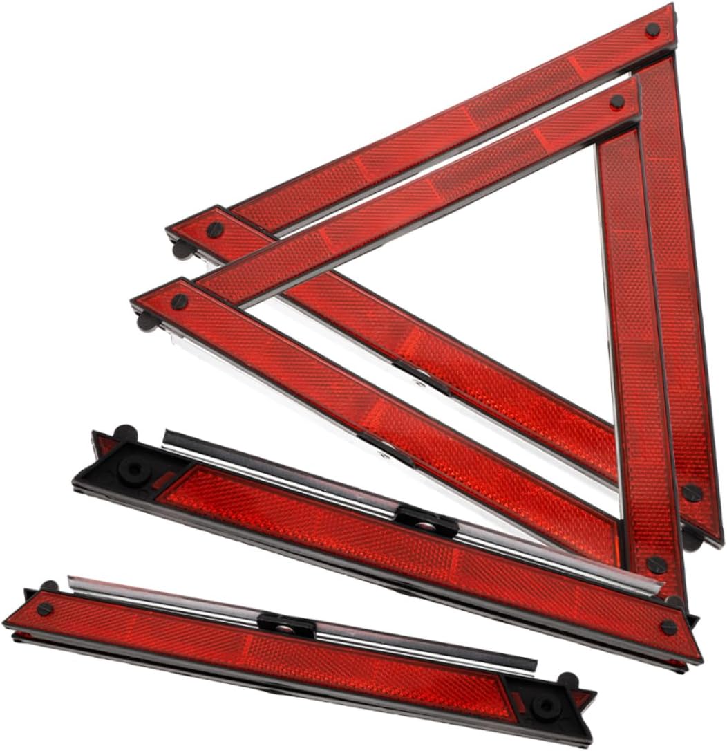 Ciieeo 4Pcs Reflective Triangle Emergency Warning Signs Portable Roadside Safety Reflectors for Traffic Emergencies and Parking Situations