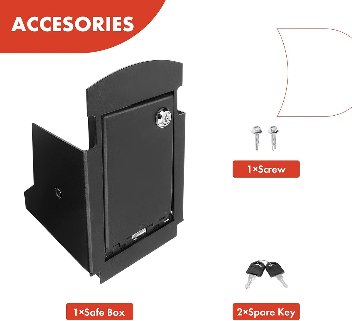 A-Premium Center Console Safe Box with 2 Keys Compatible with Ford
